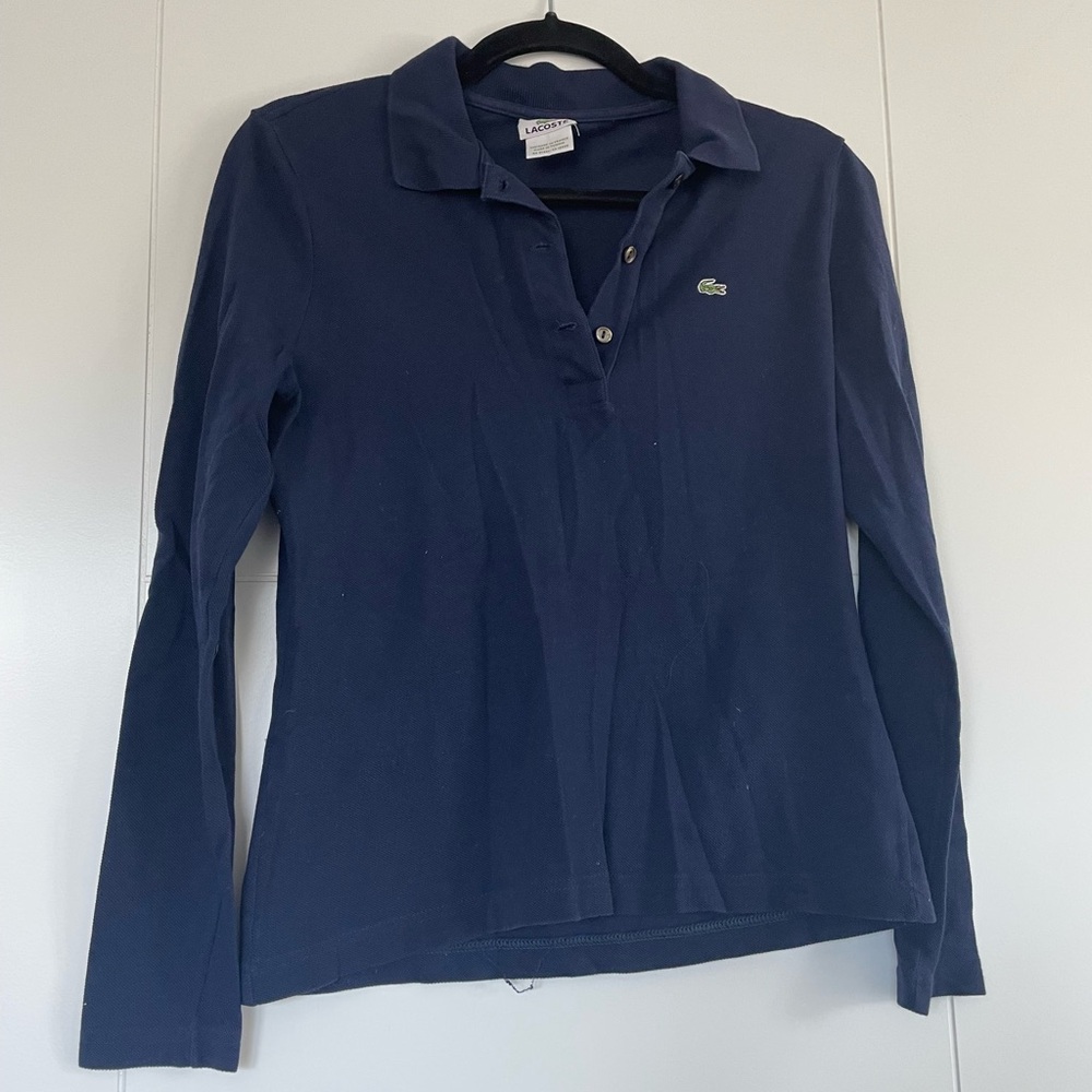 Lacoste Navy Long Sleeve Polo